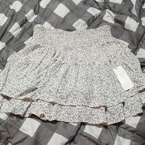 Sienna Sky Blue Floral Mini Skirt